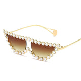 Rhinestone Rays Cat Eye Women Transparent Hot Fashion Sunglasses Luxury Novelty Designer UV400 Accessories