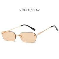 Fashion RectangleSunglasses Women Retro Metal Double Beam Wild Eyeglasses Polygonal Ocean Glasses