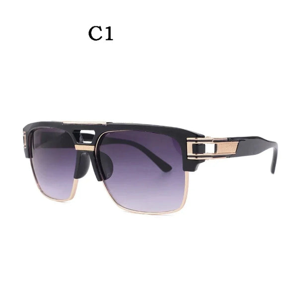 Classic Luxury Men Sunglasses Glamour Fashion Novelty Sun Glasses for Women Mirrored Retro Vintage Square Designer Shades