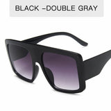 Noveltyest Design Big Frame Oversized Sunglasses Women Luxury Novelty Large Flat Top Sun Glasses Trendy Square Gradient Shades