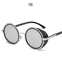 Steampunk Sunglasses Women Round Glasses Goggles Men Side Visor Circle Lens Unisex Vintage Retro Style Punk Oculos De Sol