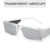 Retro Fashion Punk Square Sunglasses for Women Men Ins Popular Small Frame Silver Sun Glasses Novelty Shades UV400 Ladies Eye