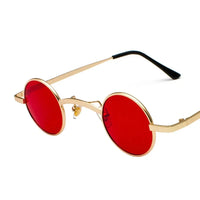 Novelty Wide Bridge Retro Rock Punk Sunglasses Classic Small Round Clear Red Sun Glasses UV400