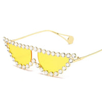 Rhinestone Rays Cat Eye Women Transparent Hot Fashion Sunglasses Luxury Novelty Designer UV400 Accessories