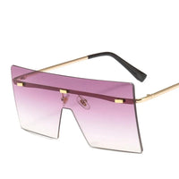 Oversized Rimless Sunglasses Fashion Women Metal Gradient Sun glasses Luxury Lady Sunglass Eyewear UV400 Shades gafas de sol