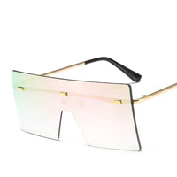 Oversized Rimless Sunglasses Fashion Women Metal Gradient Sun glasses Luxury Lady Sunglass Eyewear UV400 Shades gafas de sol