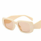 Vintage Women's Rectangle Sunglasses Novelty Novelty Square White Big Frame Sun Glasses Female Oculos Lunette De Soleil