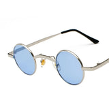 Novelty Wide Bridge Retro Rock Punk Sunglasses Classic Small Round Clear Red Sun Glasses UV400