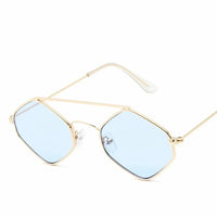 PolygonalSunglasses Women Driving Sun Glasses Men Clear Color Summer Accessories