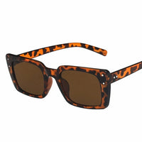 Vintage Rectangle Sunglasses Women Leopard Ladies Sun Glasses Retro Novelty Designer Travel Eyewear UV400