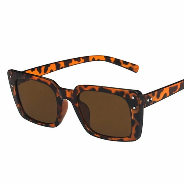 Vintage Rectangle Sunglasses Women Leopard Ladies Sun Glasses Retro Novelty Designer Travel Eyewear UV400