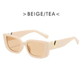 Fashion Cat Eye Sunglasses Luxury V Sun Glasses for Ladies Classic Rectangle Driving Eyewear UV400