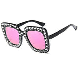 Shining Diamond Sunglasses Women Novelty Design Flash Square Shades Female Mirror Sun Glasses Oculos Lunette