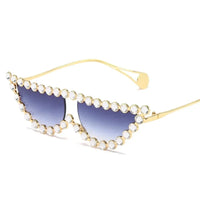 Rhinestone Rays Cat Eye Women Transparent Hot Fashion Sunglasses Luxury Novelty Designer UV400 Accessories