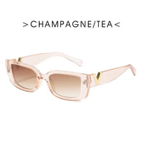 Fashion Cat Eye Sunglasses Luxury V Sun Glasses for Ladies Classic Rectangle Driving Eyewear UV400