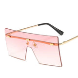 Oversized Rimless Sunglasses Fashion Women Metal Gradient Sun glasses Luxury Lady Sunglass Eyewear UV400 Shades gafas de sol