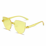 Novelty Ladies Cat Ear Sunglasses Frameless Jelly Transparent Sunglasses Retro All-in-one Ocean Piece Candy Color Sunglasses