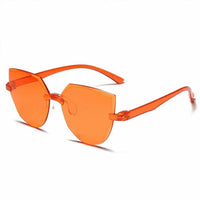 Novelty Ladies Cat Ear Sunglasses Frameless Jelly Transparent Sunglasses Retro All-in-one Ocean Piece Candy Color Sunglasses