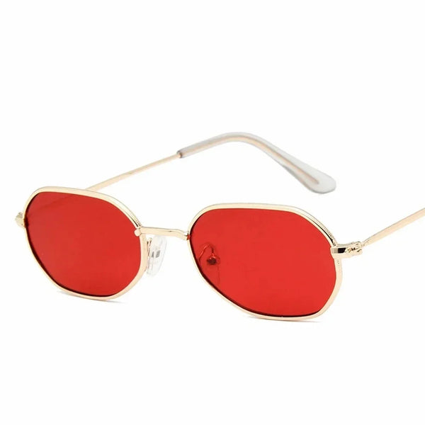 Women Retro Classic Small polygon Sunglasses Men Women Luxury Vintage Black Mirrors Colour Transparent Lens Sun Glasses UV400