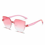 Novelty Ladies Cat Ear Sunglasses Frameless Jelly Transparent Sunglasses Retro All-in-one Ocean Piece Candy Color Sunglasses