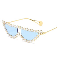 Rhinestone Rays Cat Eye Women Transparent Hot Fashion Sunglasses Luxury Novelty Designer UV400 Accessories