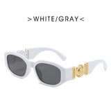 Fashion Novelty Design Vintage Small Rectangle Sunglasses Women Retro Cutting Lens Gradient Square Sun Glasses Female UV400