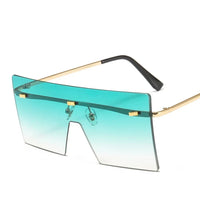 Oversized Rimless Sunglasses Fashion Women Metal Gradient Sun glasses Luxury Lady Sunglass Eyewear UV400 Shades gafas de sol