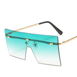 Oversized Rimless Sunglasses Fashion Women Metal Gradient Sun glasses Luxury Lady Sunglass Eyewear UV400 Shades gafas de sol