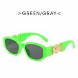 Fashion Novelty Design Vintage Small Rectangle Sunglasses Women Retro Cutting Lens Gradient Square Sun Glasses Female UV400