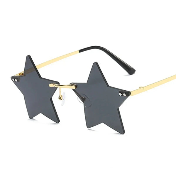 Star Shape Sun Glasses Funny Pentagram Eyewear Eyeglasses Christmas Decoration Party Glasses Rimless Sunglasses