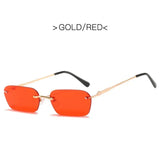 Fashion RectangleSunglasses Women Retro Metal Double Beam Wild Eyeglasses Polygonal Ocean Glasses