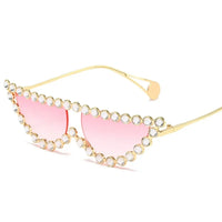 Rhinestone Rays Cat Eye Women Transparent Hot Fashion Sunglasses Luxury Novelty Designer UV400 Accessories