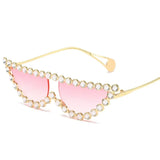 Rhinestone Rays Cat Eye Women Transparent Hot Fashion Sunglasses Luxury Novelty Designer UV400 Accessories