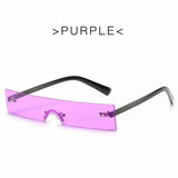 Novelty Rectangle Sunglasses Women Fashion Luxury Novelty Designer Red Pink Clear Small Lens Personality Sun Glasses Shades UV400