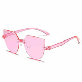 Novelty Ladies Cat Ear Sunglasses Frameless Jelly Transparent Sunglasses Retro All-in-one Ocean Piece Candy Color Sunglasses