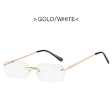 Fashion RectangleSunglasses Women Retro Metal Double Beam Wild Eyeglasses Polygonal Ocean Glasses