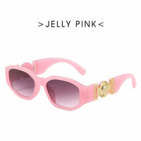 Fashion Novelty Design Vintage Small Rectangle Sunglasses Women Retro Cutting Lens Gradient Square Sun Glasses Female UV400