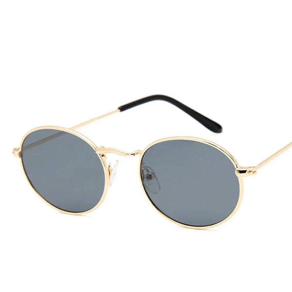 Oval Women Sunglasses Men Glasses Lady Luxury Retro Metal Sun Glasses Vintage Mirror UV400 Oculos De Sol