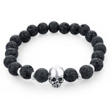 Beads Lava Skull Bracelets for Women Tiger Eye Natural Stones Men Healing Bracelets Bangles