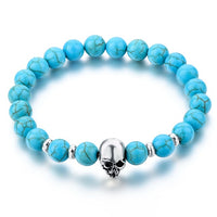 Beads Lava Skull Bracelets for Women Tiger Eye Natural Stones Men Healing Bracelets Bangles