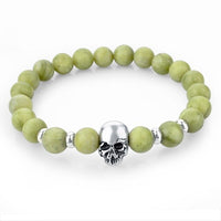 Beads Lava Skull Bracelets for Women Tiger Eye Natural Stones Men Healing Bracelets Bangles