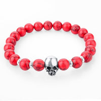 Beads Lava Skull Bracelets for Women Tiger Eye Natural Stones Men Healing Bracelets Bangles