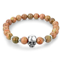 Beads Lava Skull Bracelets for Women Tiger Eye Natural Stones Men Healing Bracelets Bangles