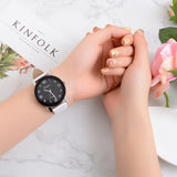 Watch Women Leather Black Quartz Wrist Watches Ladies Clock