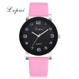 Watch Women Leather Black Quartz Wrist Watches Ladies Clock