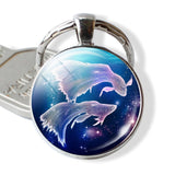 Zodiac Keychain 12 Zodiac Signs Constellations Glass Cabochon Keychain Zodiac Jewelry Birthday Gifts to Best Friends Men Women