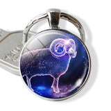 Zodiac Keychain 12 Zodiac Signs Constellations Glass Cabochon Keychain Zodiac Jewelry Birthday Gifts to Best Friends Men Women