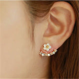 Imitation Pearl Heart Crystal Flower Leaf Angel Wings Geometry Stud Earrings for Women Statement Ear