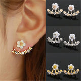 Imitation Pearl Heart Crystal Flower Leaf Angel Wings Geometry Stud Earrings for Women Statement Ear