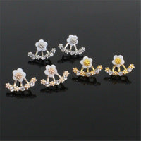 Imitation Pearl Heart Crystal Flower Leaf Angel Wings Geometry Stud Earrings for Women Statement Ear